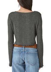 Lucky Brand Women's Cloud Ribbed Tie-Front Cardigan - Charcoal Heather