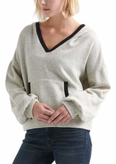 Lucky Brand Women's Contrast Trim Hooded Sweatshirt  L