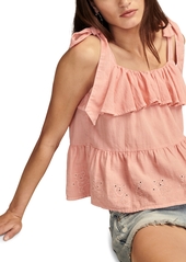 Lucky Brand Women's Cotton Eyelet Dancing Bears Tank Top - Peaches N Cream