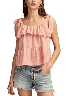 Lucky Brand Women's Cotton Eyelet Dancing Bears Tank Top - Peaches N Cream