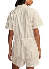 Lucky Brand Women's Cotton Utility Short Tie-Waist Coveralls - Tofu