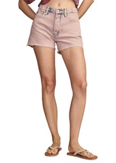 Lucky Brand Women's Cut-Hem High-Rise Denim Mom Shorts - Pink Lady