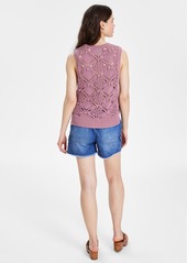 Lucky Brand Women's Diamond Crochet Cotton Sweater Vest - Nostalgia