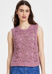 Lucky Brand Women's Diamond Crochet Cotton Sweater Vest - Nostalgia