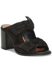 Lucky Brand Women's Dynah Bow Block-Heel Dress Sandals - Smoke Grey Leather