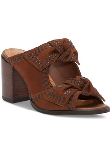 Lucky Brand Women's Dynah Bow Block-Heel Dress Sandals - Chocolate Leather