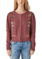 Lucky Brand Women's Embroidered Cardigan