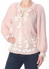 Lucky Brand Women's Embroidered Peasant TOP  XS