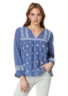 Lucky Brand Women's Embroidered Popover Blouse