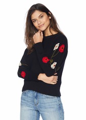 Lucky Brand Women's Embroidered Sleeve Pullover Sweater  XS