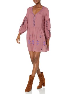 Lucky Brand Women's Embroidered Tiered Tunic Dress  XS (US 0-2)