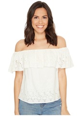 Lucky Brand Women's Eyelet Off The Shoulder Top