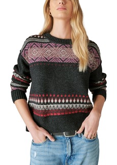 Lucky Brand Womens Fairisle Crew Sweater   US