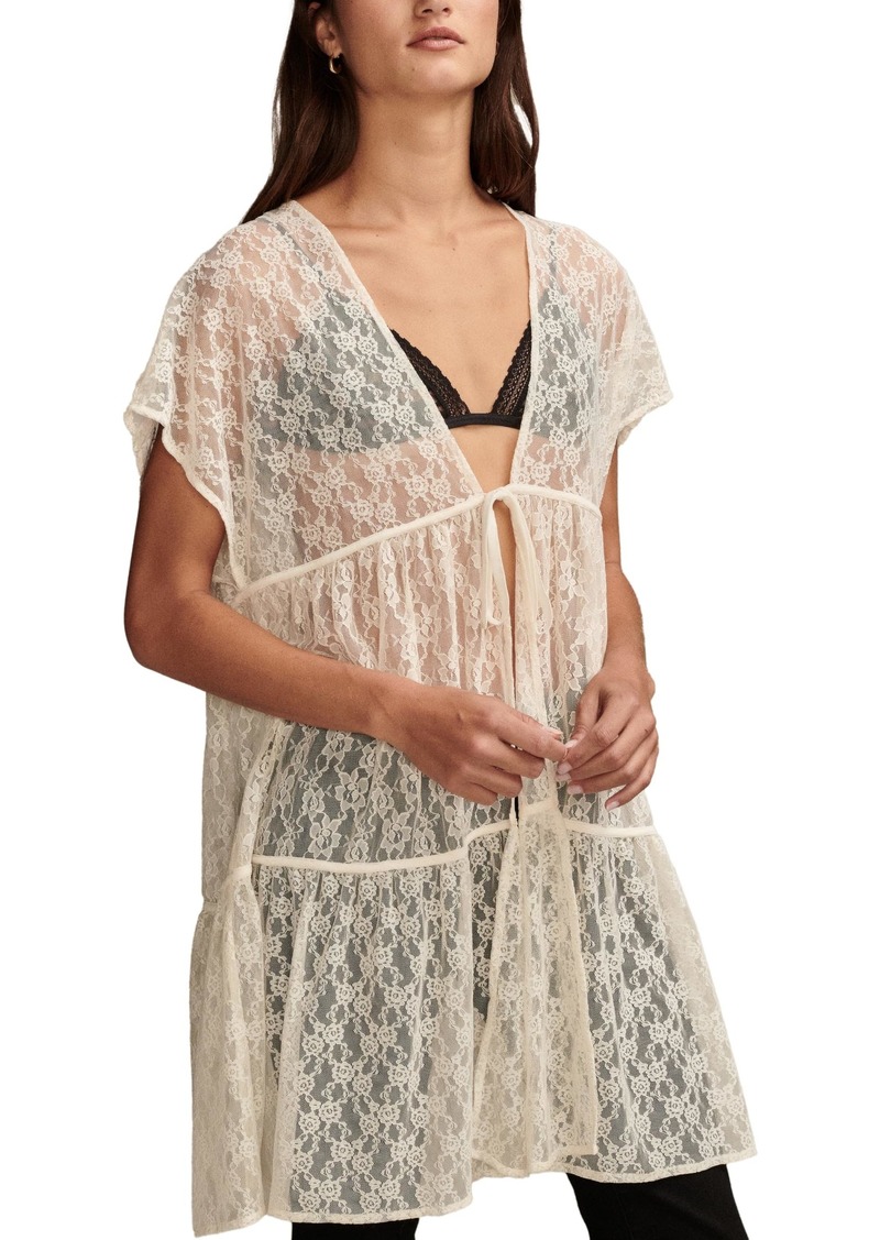 Lucky Brand Women's Festival Lace Tiered Kimono