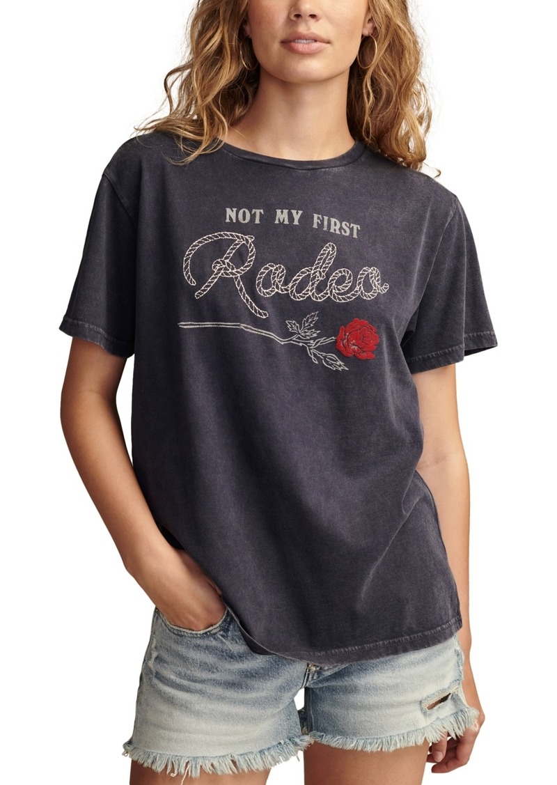 Lucky Brand Women's First Rodeo Boyfriend T-Shirt - Washed Blue