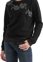 Lucky Brand Women's Fleece Floral Pullover Sweater  S