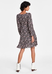 Lucky Brand Women's Flirty Flouncey Floral-Print Mini Dress - Black Floral