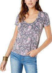 Lucky Brand Women's Floral Burnout TEE  XS