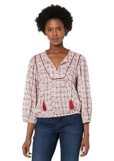 Lucky Brand Women's Floral Peasant Blouse  S