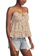 Lucky Brand Women's Floral-Print Tie-Front Swing Camisole - Mother Of Pearl Multi