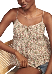 Lucky Brand Women's Floral-Print Tie-Front Swing Camisole - Mother Of Pearl Multi