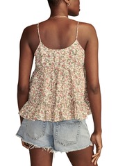 Lucky Brand Women's Floral-Print Tie-Front Swing Camisole - Mother Of Pearl Multi