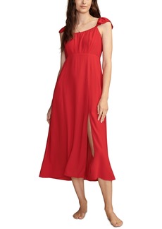 Lucky Brand Women's Flutter-Sleeve Midi House Dress - Red