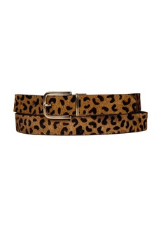 Lucky Brand Women's Genuine Haircalf Leopard and Smooth Genuine Leather Reversible Belt - Brown