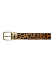Lucky Brand Women's Genuine Haircalf Leopard and Smooth Genuine Leather Reversible Belt - Brown