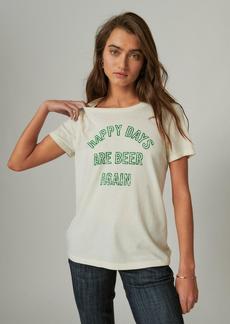 Lucky Brand Women's Happy Days Are Beer Again Crew Tee