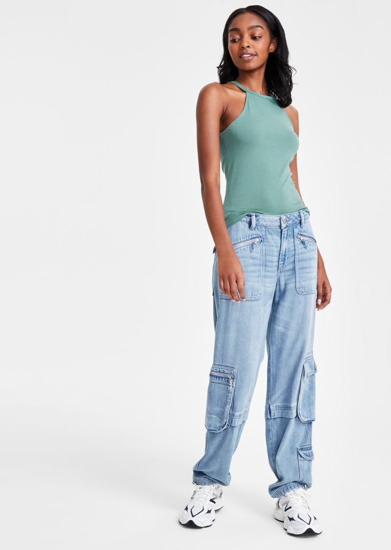 Lucky Brand Women's High-Rise Denim Cargo Jeans - Homebase