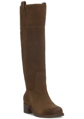 Lucky Brand Women's Hybiscus Knee-High Wide Calf Riding Boots - Desert Palm Suede