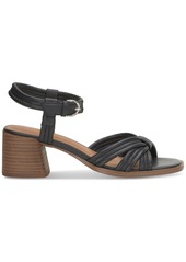 Lucky Brand Women's Jolenne Adjustable Strap Block-Heel Sandals - Black Leather