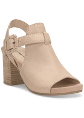 Lucky Brand Women's Juliane Cutout Slingback Block Heel Sandals - Coffee Quartz