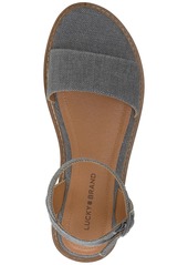 Lucky Brand Women's Kimaya Ankle-Strap Flat Sandals - Navy Textile