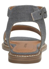 Lucky Brand Women's Kimaya Ankle-Strap Flat Sandals - Navy Textile