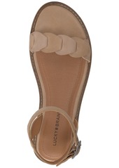 Lucky Brand Women's Kyndall Ankle-Strap Flat Sandals - Putty Dove Leather