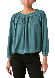 Lucky Brand Women's Lace Peasant Top