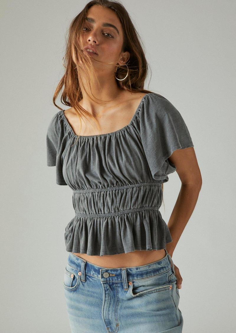 Lucky Brand Women's Lace Up Back Top