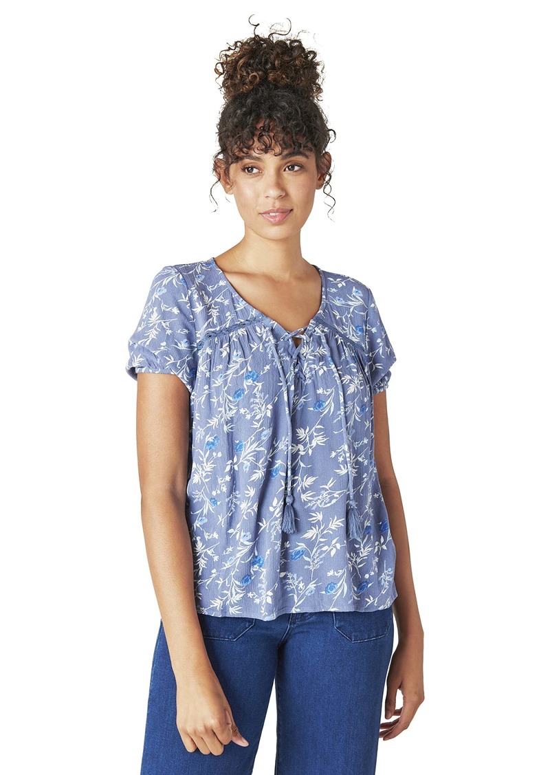 Lucky Brand womens Lace Up Peasant Blouse   US