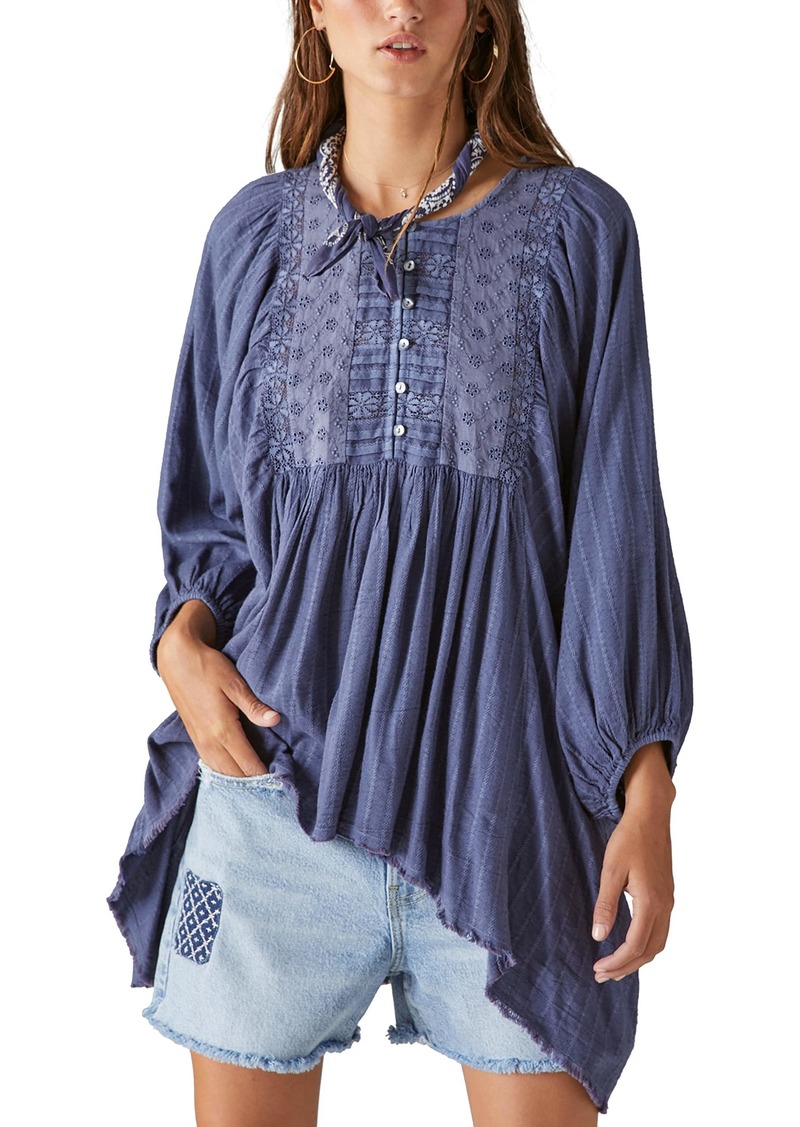 Lucky Brand Women's Lace Yoke Tunic