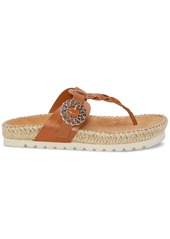 Lucky Brand Women's Libba T-Strap Espadrille Flat Sandals - Tan Leather