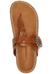 Lucky Brand Women's Libba T-Strap Espadrille Flat Sandals - Tan Leather