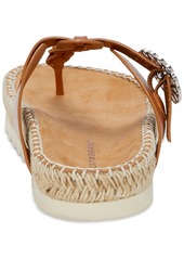 Lucky Brand Women's Libba T-Strap Espadrille Flat Sandals - Tan Leather