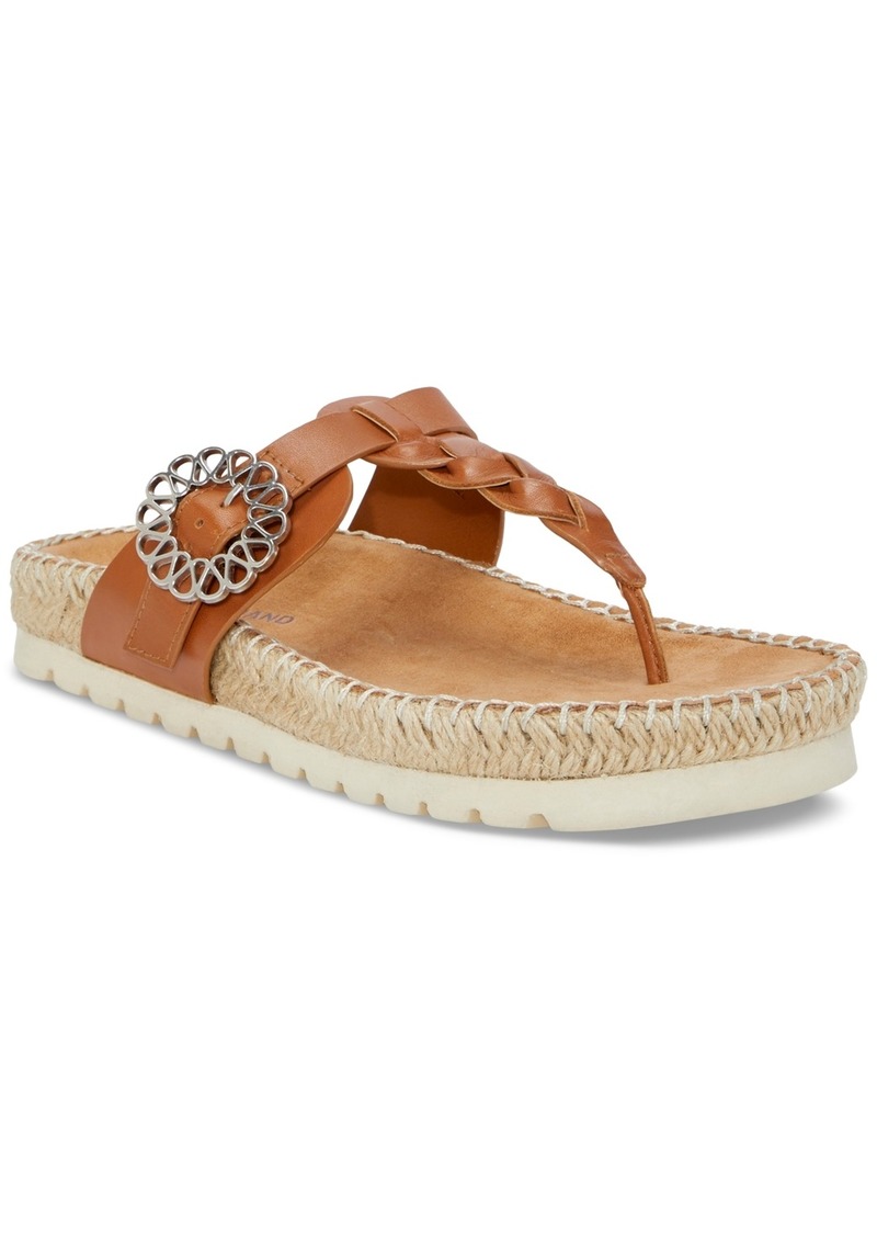 Lucky Brand Women's Libba T-Strap Espadrille Flat Sandals - Tan Leather