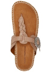 Lucky Brand Women's Libba T-Strap Espadrille Flat Sandals - New Cappucino Leather