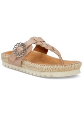 Lucky Brand Women's Libba T-Strap Espadrille Flat Sandals - Tan Leather