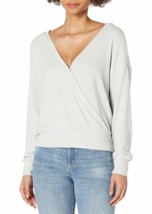 Lucky Brand Women's Long Sleeve 2 Way Wrap Cloud Jersey Sweatshirt  XXL