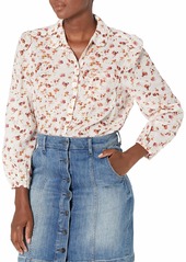 Lucky Brand Women's Long Sleeve Button Up One Pocket Floral Poet Shirt  XS