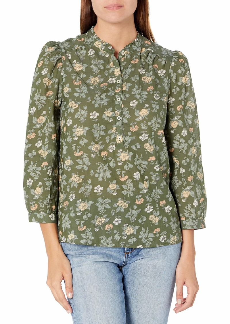 Lucky Brand Women's Long Sleeve Button Up One Pocket Megan Popover Top  XS